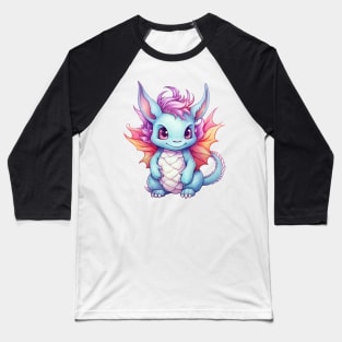 Kawaii Dragon Drawing Baseball T-Shirt